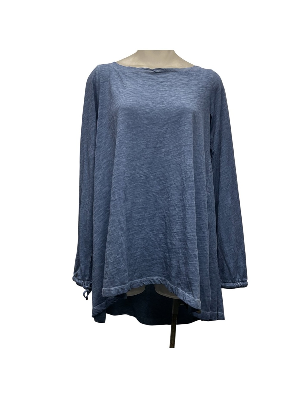 Diverse Glamour Line blue long-sleeve high-low tunic top Size Small Lagenlook